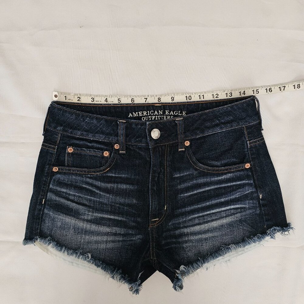 American Eagle Outfitters Women's Indigo High Rise Festival Denim Shorts Size 6 - Picture 6 of 12